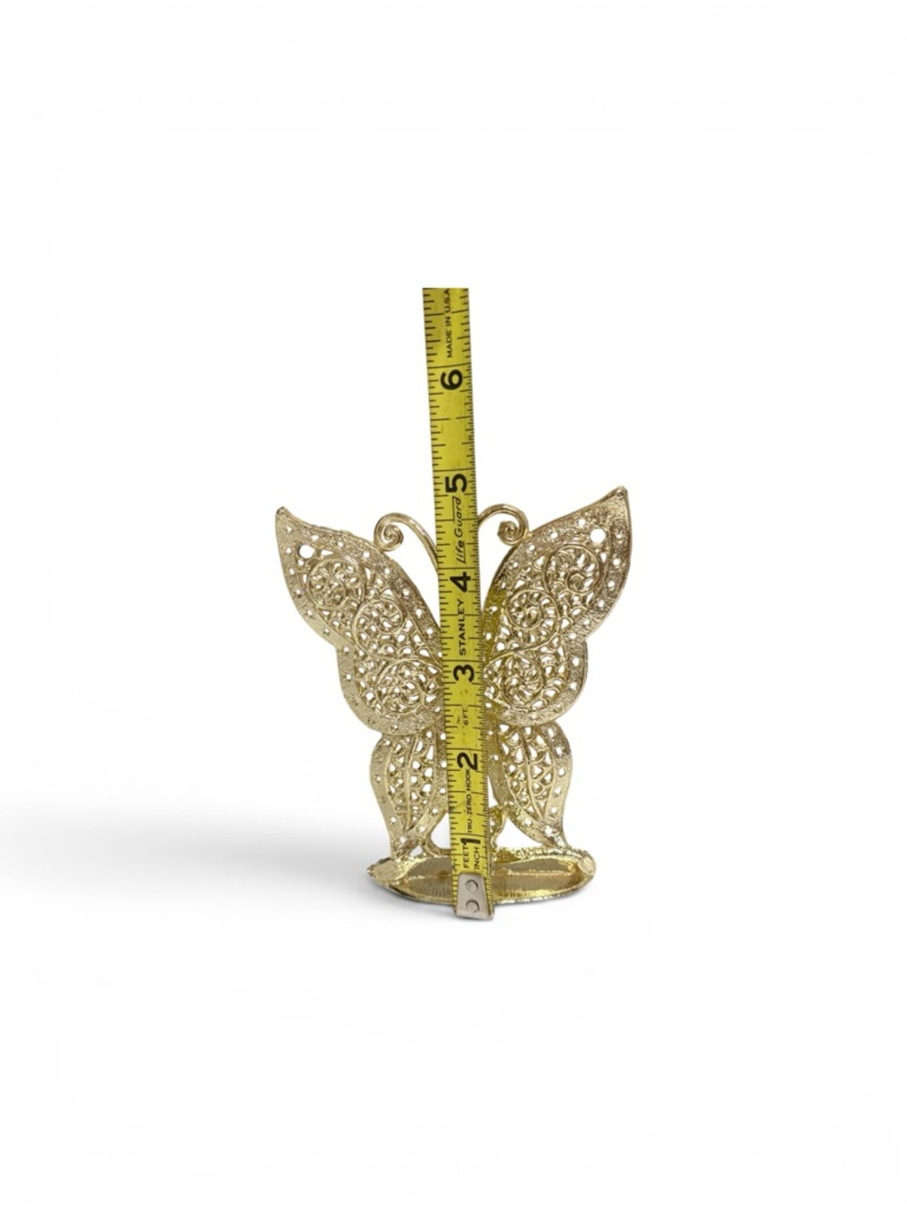 Vintage Gold Butterfly Filigree Earring Holder - Picture 10 of 11